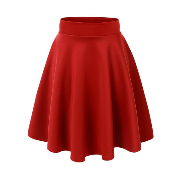 MBJ WB829 Womens Flirty Flare Skirt L RED