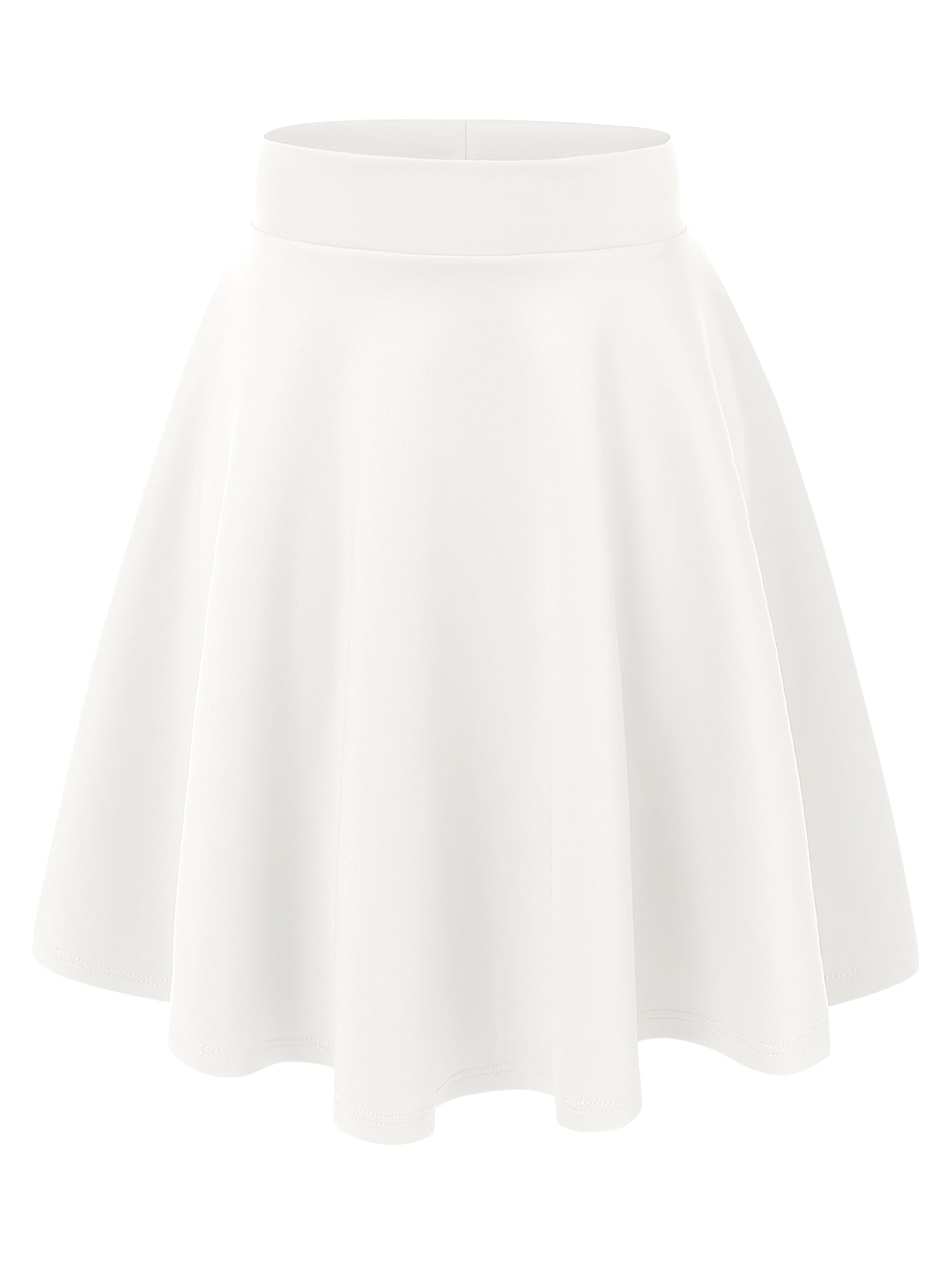 MBJ WB829 Womens Flirty Flare Skirt L WHITE