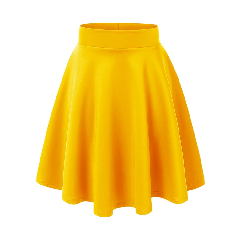 MBJ WB829 Womens Flirty Flare Skirt M YELLOW