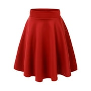 MBJ WB829 Womens Flirty Flare Skirt S RED