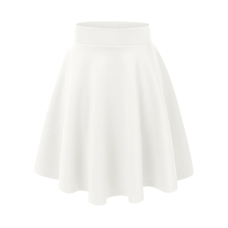 MBJ WB829 Womens Flirty Flare Skirt S WHITE