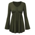 thumbnail image 1 of MBJ WT1159 Womens V Neck Long Sleeve Empire Waist Tunic Top XXL OLIVE, 1 of 3