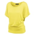 thumbnail image 1 of MBJ WT817 Womens Dolman Drape Top with Side Shirring L YELLOW, 1 of 4