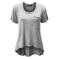 thumbnail image 1 of MBJ WT938 Womens Oversized Raw-Edge Pocket Tee M HEATHER_GREY, 1 of 3