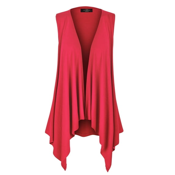 MBJ Womens Lightweight Sleeveless Draped Open Cardigan ( S - XL )