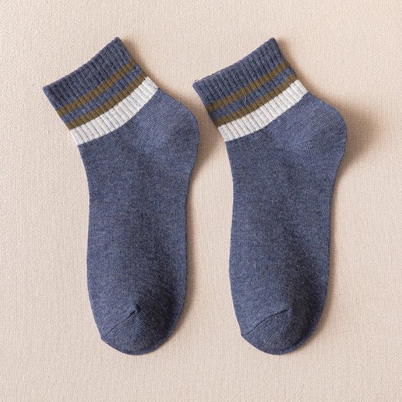 MBLBC 7 Pairs Socks Elastic Ankle Length Cotton Socks Aesthetic Socks Cute Socks Lightweight Low Cut Socks for Women Man (Blue)