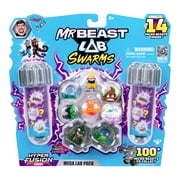 MrBeast Lab Swarms Hyper Fusion Series, Mega Lab Pack Includes 14 Micro Beasts, 14 Collectible Stickers & 4 Fusion Caps, Ages 5+