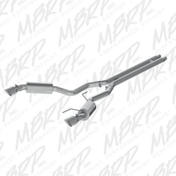 MBRP 15 Ford Mustang GT 5.0 3in Cat Back Dual Split Rear Street Version 4.5in Tips - Aluminized