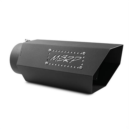 MBRP Universal Hex Tip 5in Inlet 16in Length w/ Logo - Black Coated