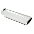 thumbnail image 1 of MBRP Universal Tip 4in OD 2.5in Inlet 16in L Angled Cut Rolled End Clampless No-Weld T304, 1 of 3