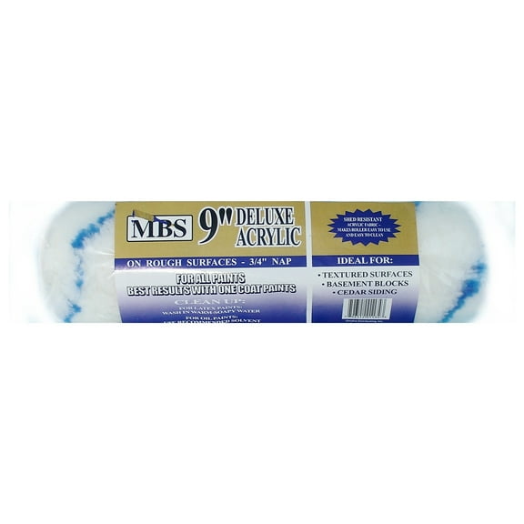 MBS 9" Roller Cover 3/4" Nap Acrylic Fabric for Paint & Epoxy