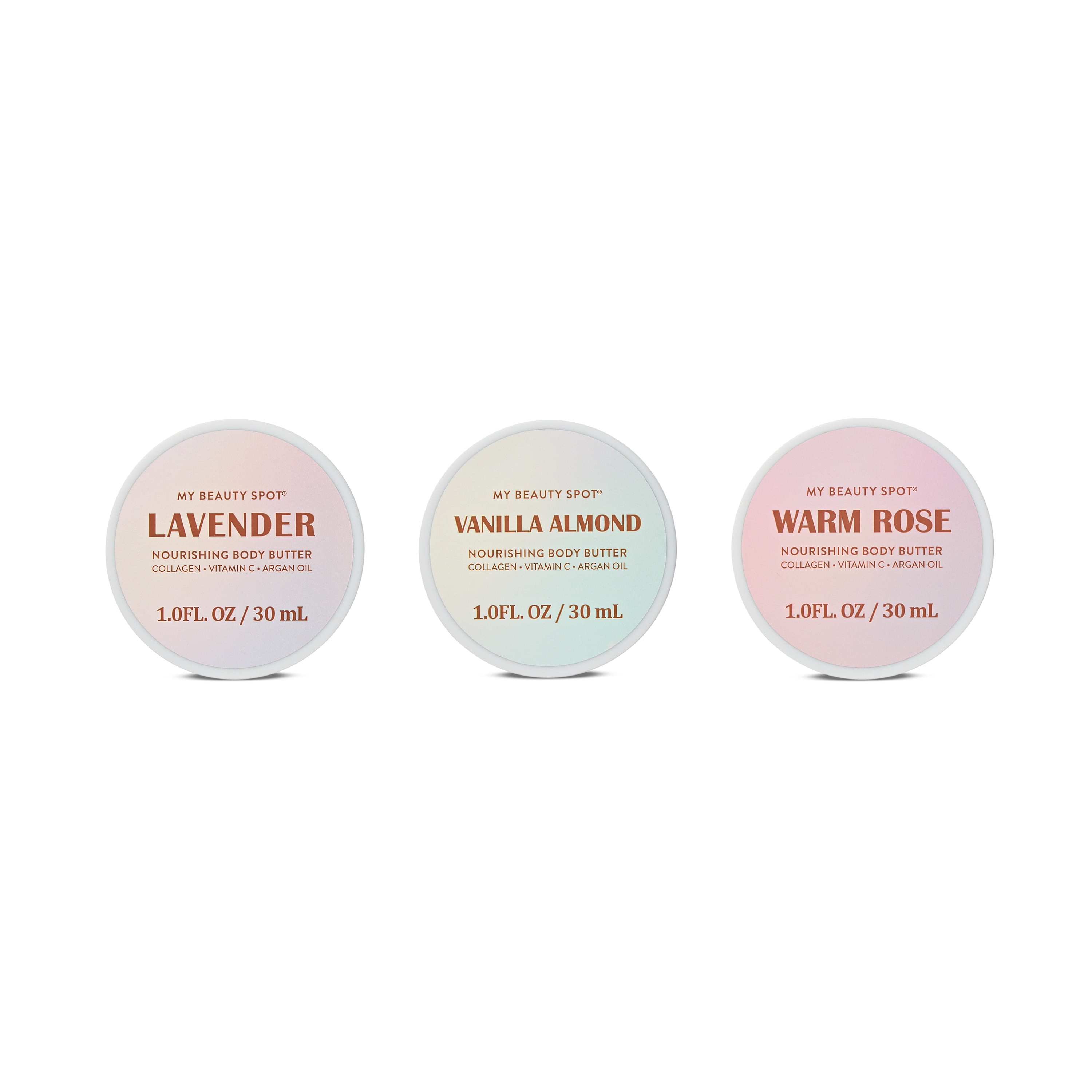 My Beauty Spot Rose Gold Body Butter Collection 3 x 30mL, Luxurious Hydration for All Skin Types (New)