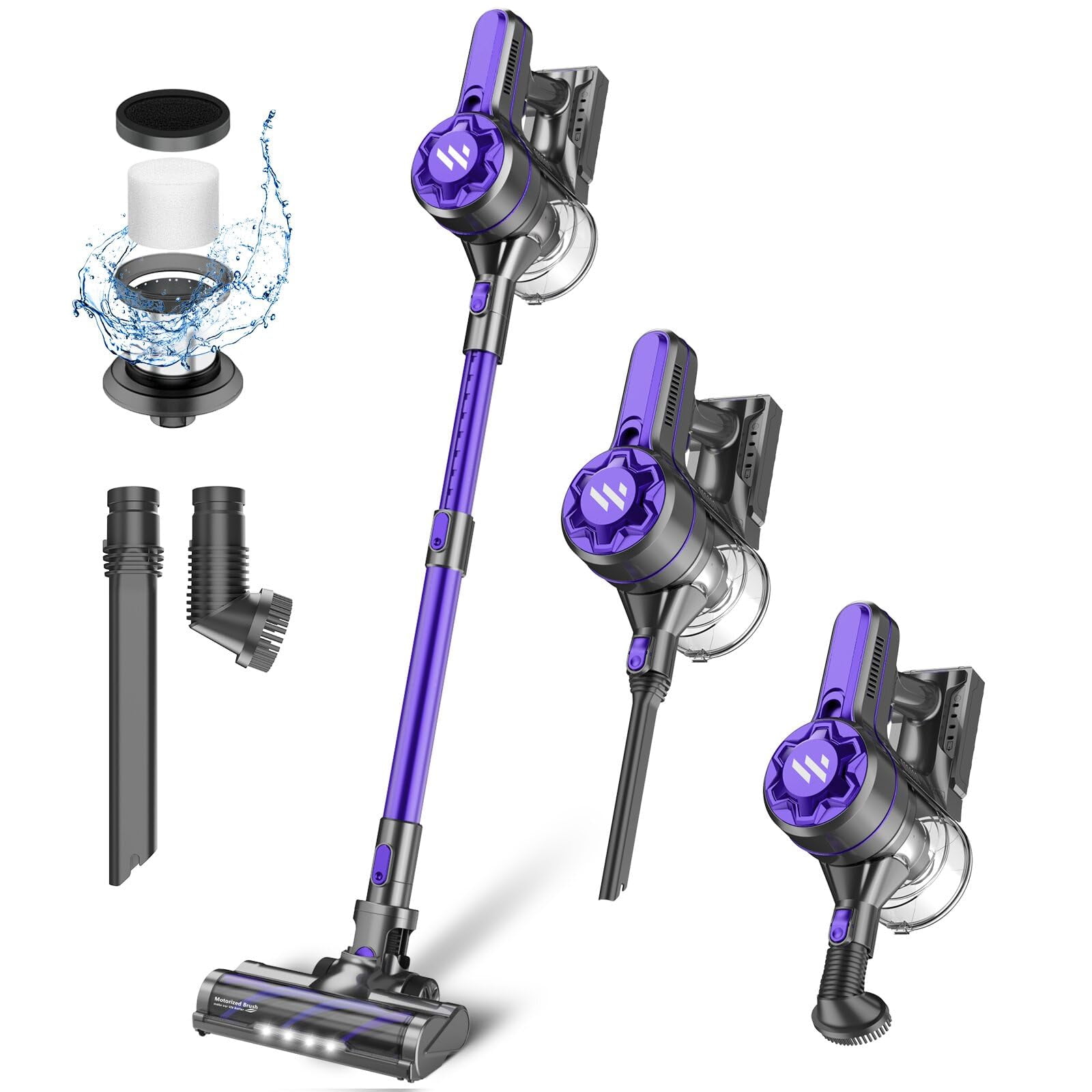 MBTTODF Vacuum Cleaners for Home, Cordless Vacuum Cleaner Powerful Suction with 80000 RPM, Up to 40mins Runtime, Rechargeable, Wall-Mounted, Tangle-Resistant Stick Vacuum for Carpet, Hard Floors C95