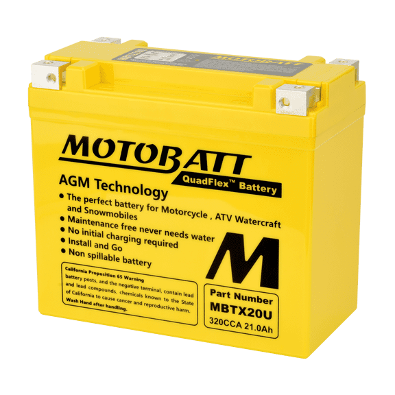 MBTX20U Motobatt 12V AGM Battery