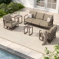 thumbnail image 1 of MBY 5-Seat Aluminum Patio Furniture Set with 2 Swivel Rocking Chairs and 2 Coffee Tables, Weather-Resistant for Garden, Pool or Balcony-White, 1 of 10