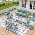 thumbnail image 1 of MBY 8-Piece Aluminum Patio Furniture Set, Oversized Outdoor Sofa Set with Coffee Table, White All-Weather Seating, Rust-Proof Frame for Backyard, Deck, Porch, or Balcony, 1 of 9