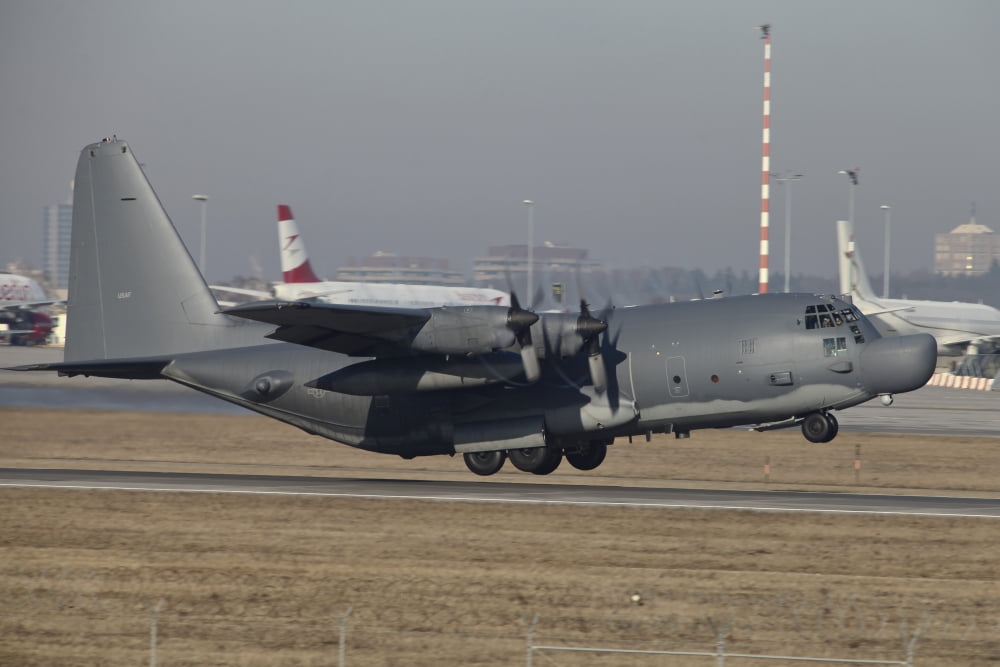 MC-130H Combat Talon II of the US Air Force Canvas Art - Timm ZiegenthalerStocktrek Images (18 x 12)