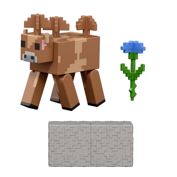 Minecraft Brown Mushroom Action Figure & Accessory Set, 3.25-inch Scale Collectible Toy