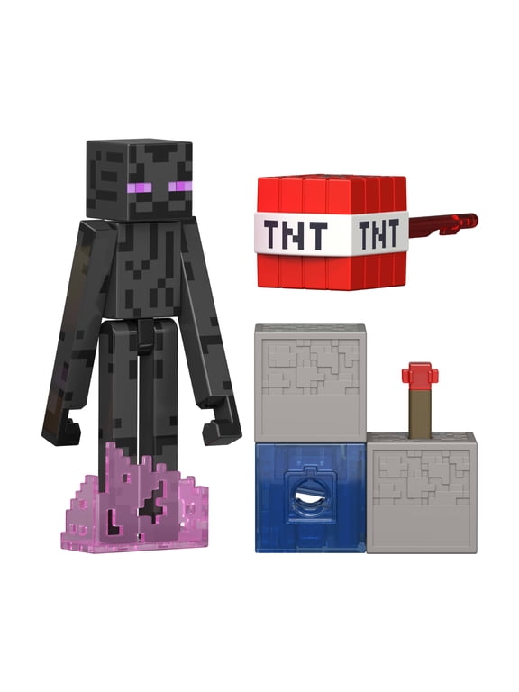 Enderman Action Figure & Accessory Set, 3.25-inch Scale Collectible Toy & Building Piece
