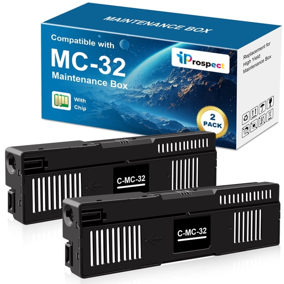 MC-32 Ink Cartridge Maintenance Box Compatible MC-32 Maintenance Cartridge Replacements for imagePROGRAF TC-20 TC-20M TC-5200 TC-5200M Printer, 2 Pack