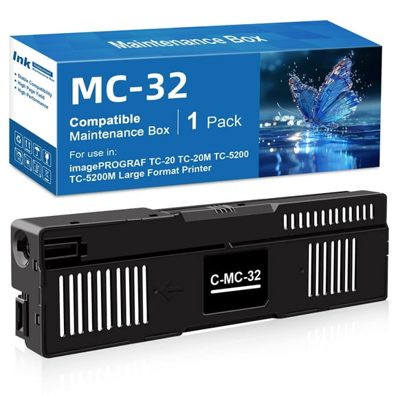 MC-32 Maintenance Cartridge Replacement for MC-32 Maintenance Cartridge Compatible for TC-20 TC-20M TC-5200 TC-5200M Large Format Printers for Cannon Maintenance Cartridge MC-32 (1 Pack)