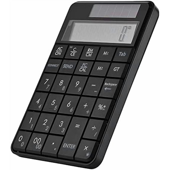 MC-56AG 2 in 1 Numeric Keypad & Calculator, 29 Keys Mini 2.4G USB Calculator with LCD Display, Switch by Pressing PCCal, Ideal for Office, Black$$Office