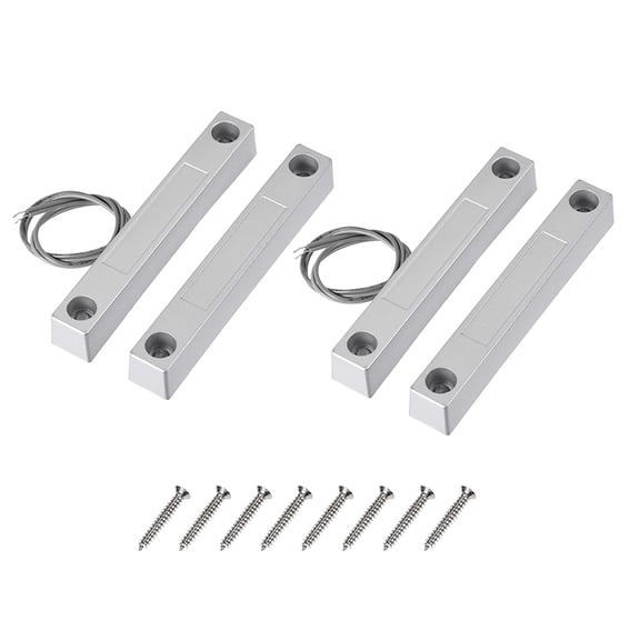 MC-58 NO Alarm Security Rolling Gate Garage Door Contact Magnetic Reed Switch Silver Gray 2 Set