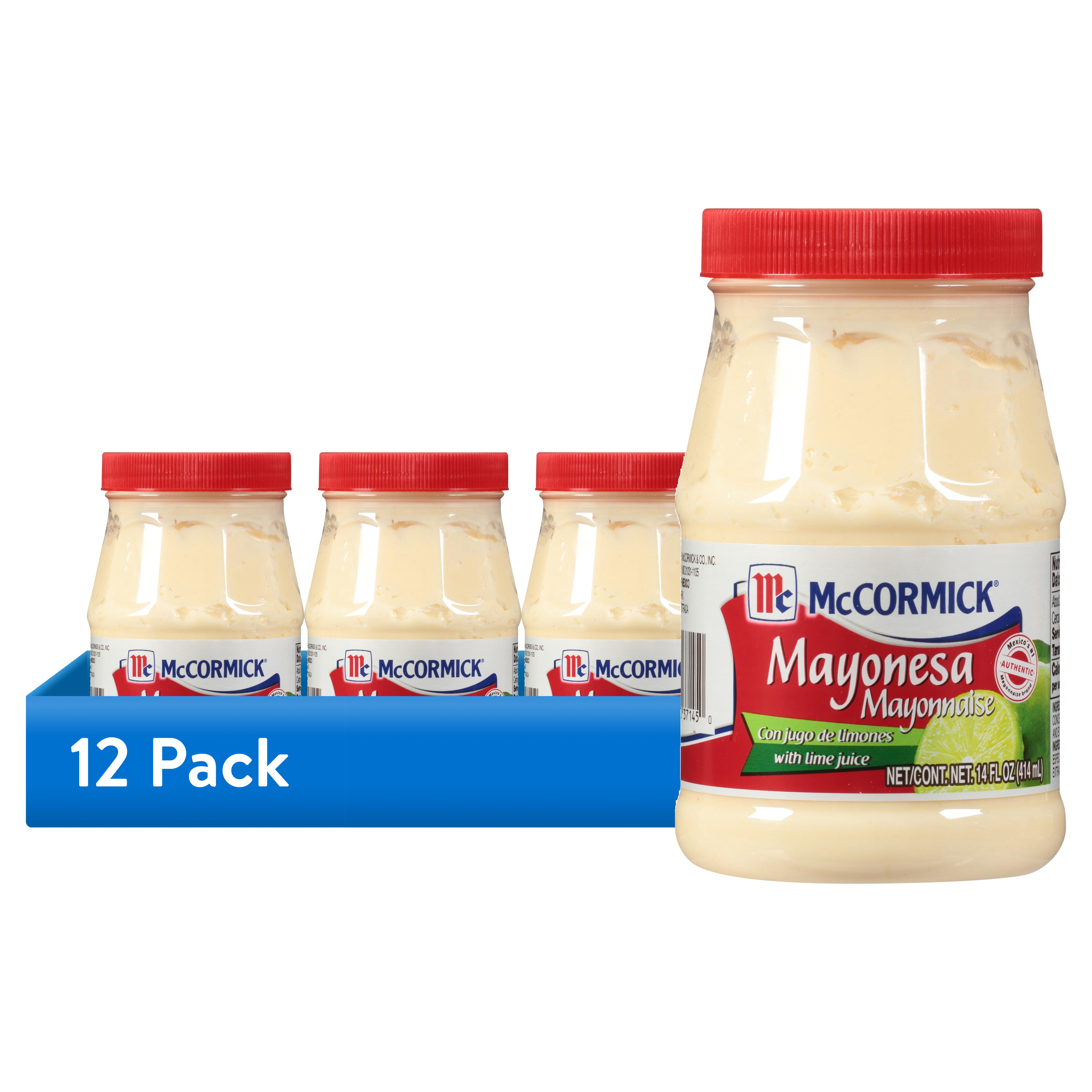 (12 pack) McCormick Mayonesa (Mayonnaise) With Lime Juice, 14.0 fl oz Jar