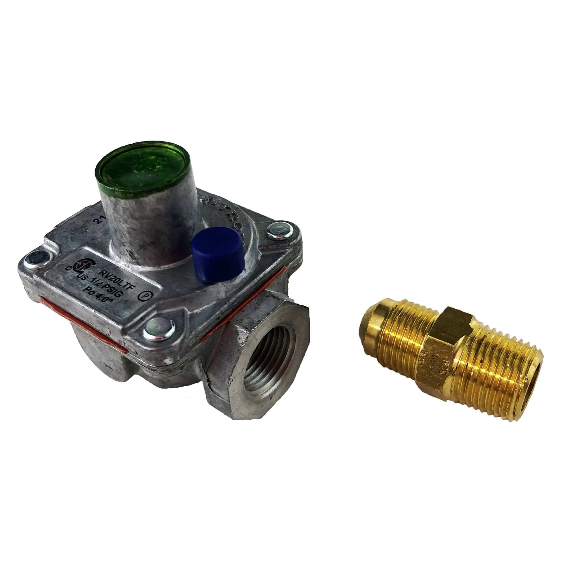 Compact Silver and Brass Gas Pressure Regulator for Stoves