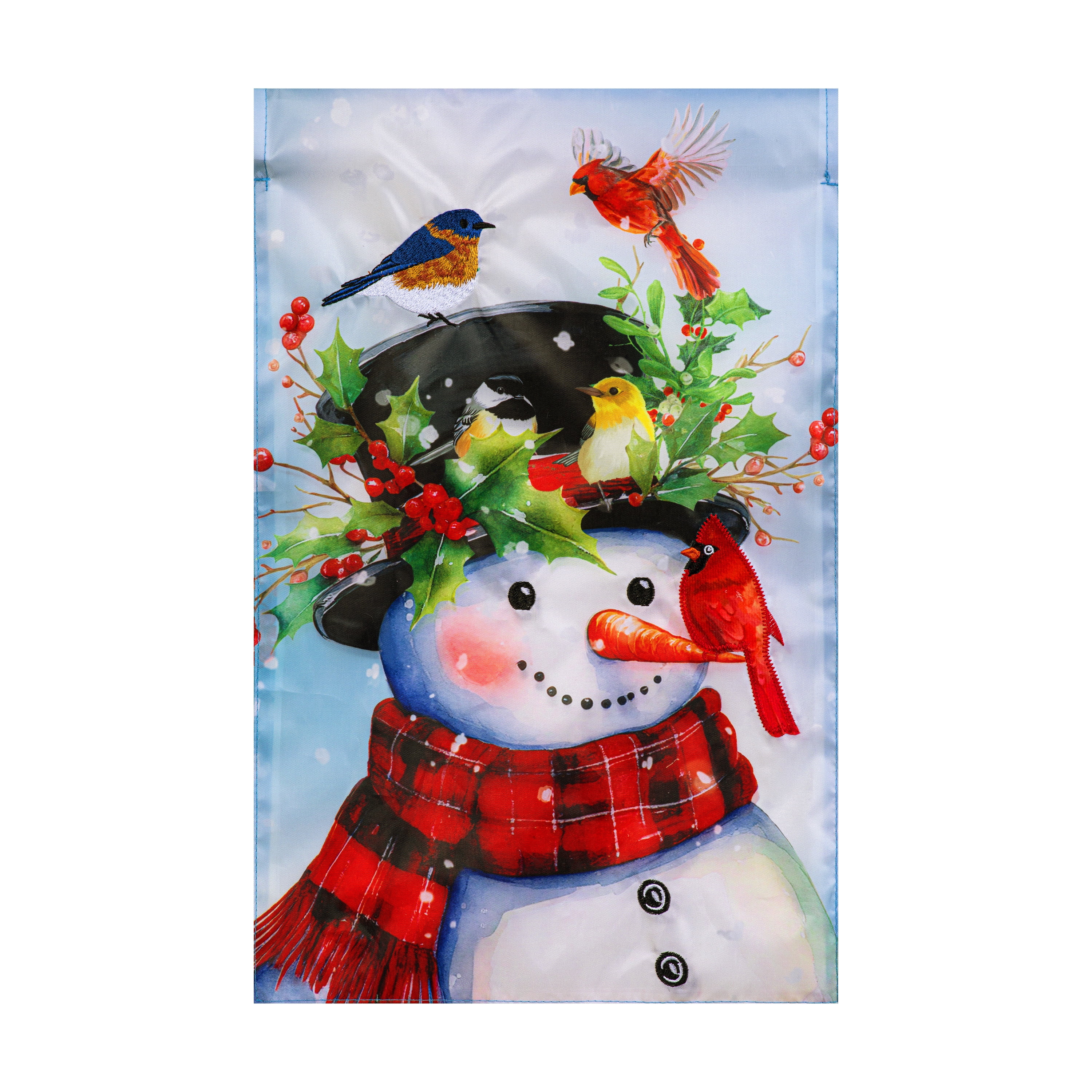 Meadow Creek Holiday Outdoor Yard Flag Snowman, Assembled 18 in. H x 14.5 in. W