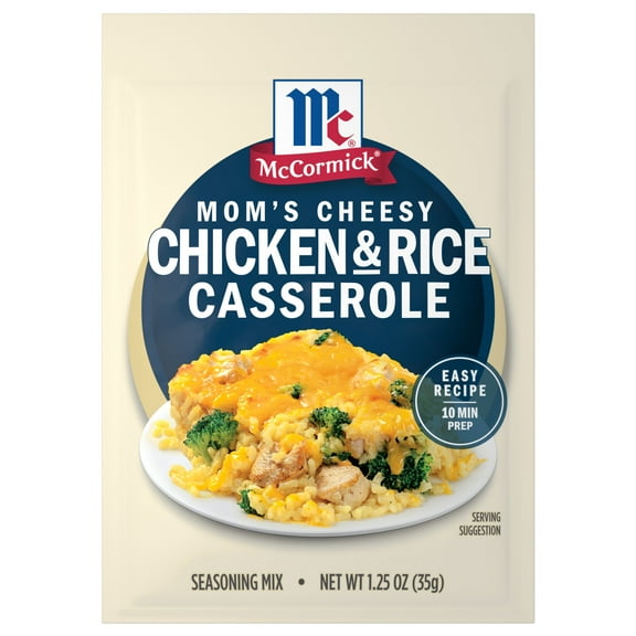 McCormick Mom's Cheesy Chicken & Rice Casserole Seasoning Mix, 1.25 oz Pouch