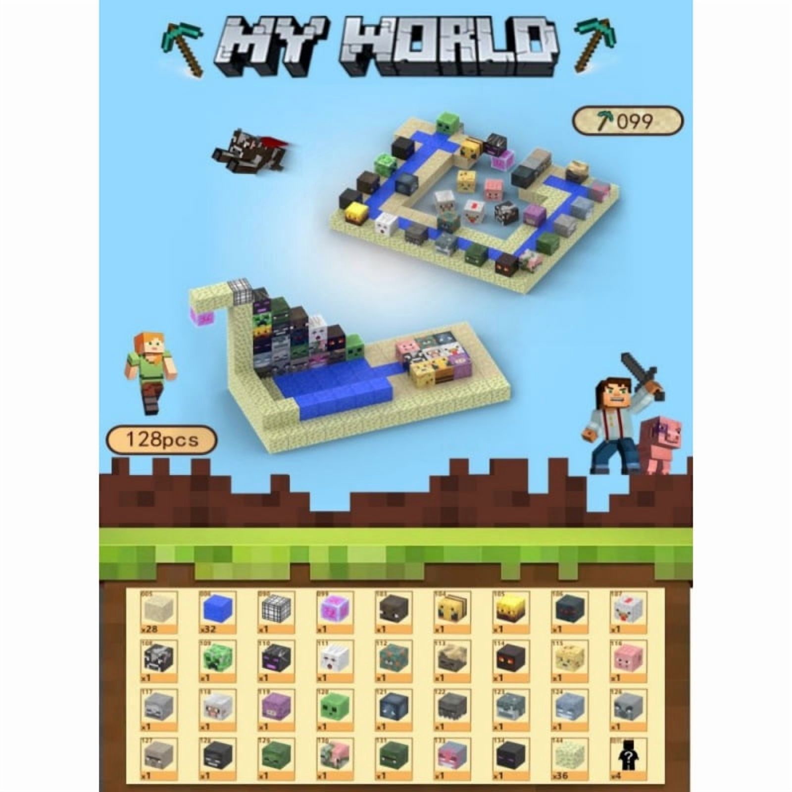 MC Pixelated Loot Shop Magnetic Cube Building Kit with random Figures ...