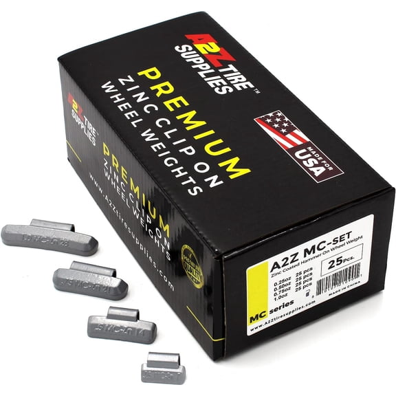 MC Series Hammer on ZINC Wheel Weights Coated (0.25oz-0.50oz-0.75oz-1.0oz) Box of 100pcs @25pcs