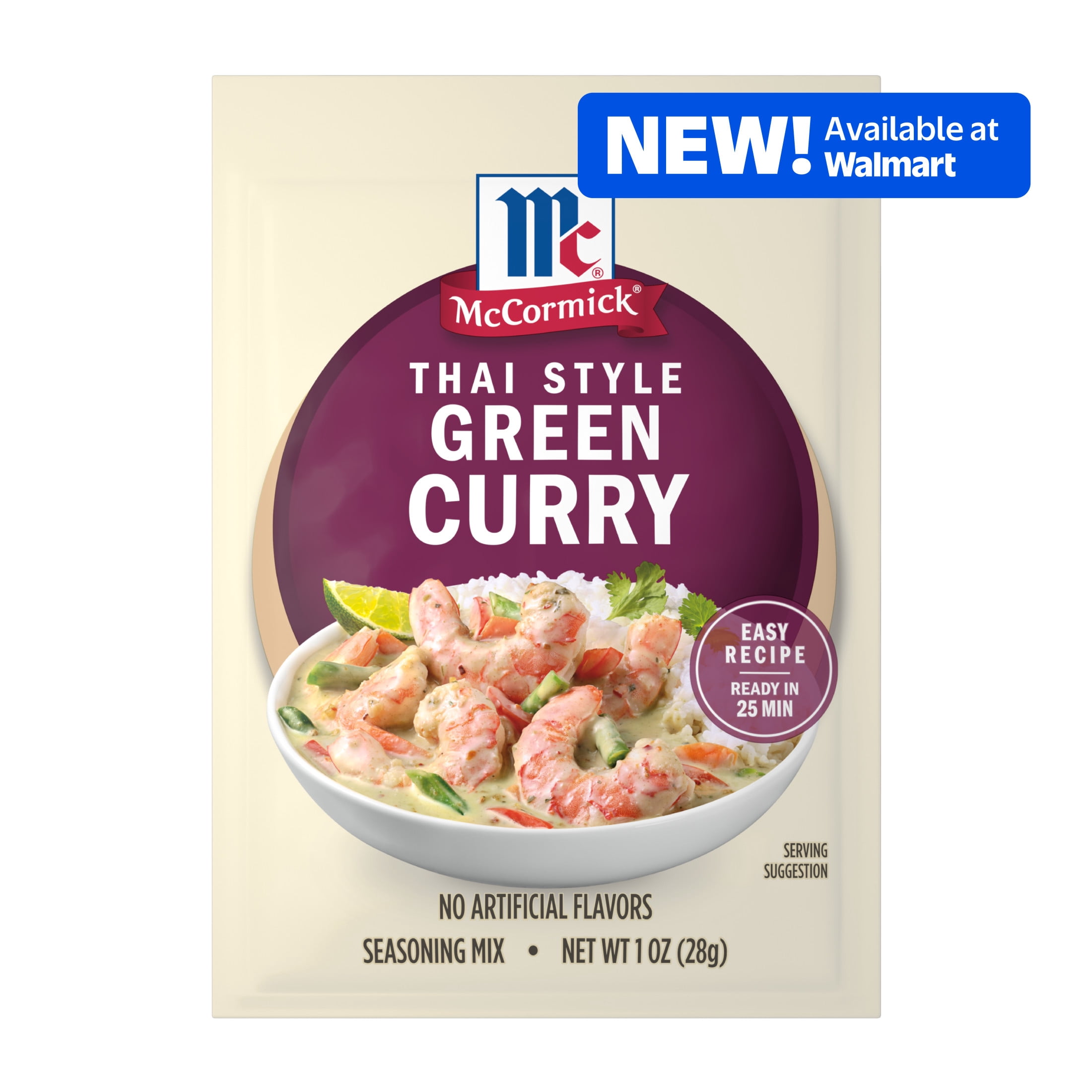 McCormick Thai Style Green Curry Seasoning Mix, 1.0 oz Tray