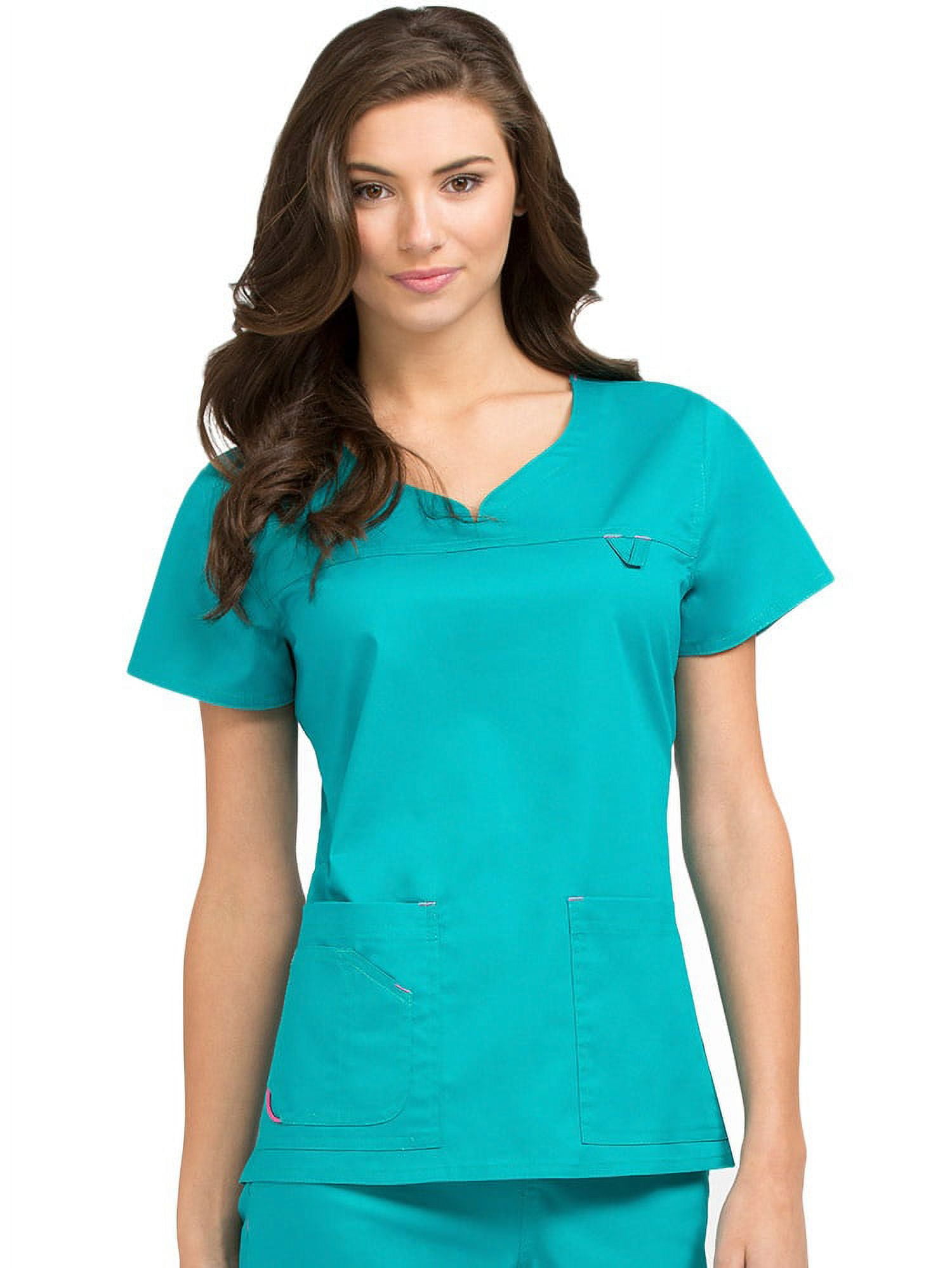 MC2 by Med Couture Women's Lexi Sport Neckline Solid Scrub Top