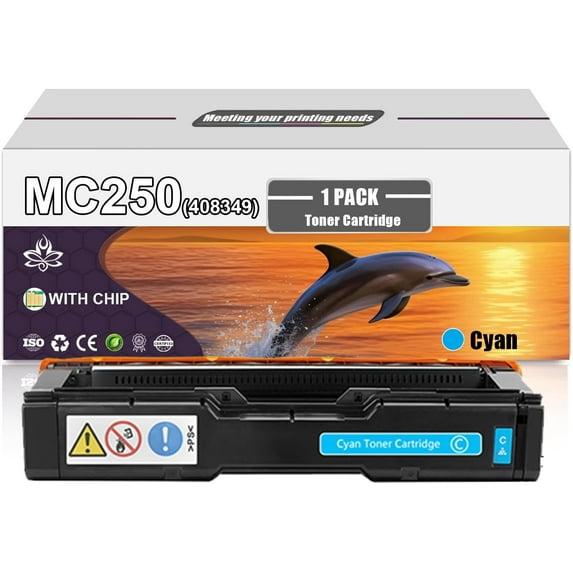 MC250 Toner Cartridges Compatible for Ricoh MC250 408348 408349 408350 408351 Toner Cartridges Work for Ricoh MC250FW MC250FWB MC251FW PC301W PC300W PC311W Printers, 1 Yellow