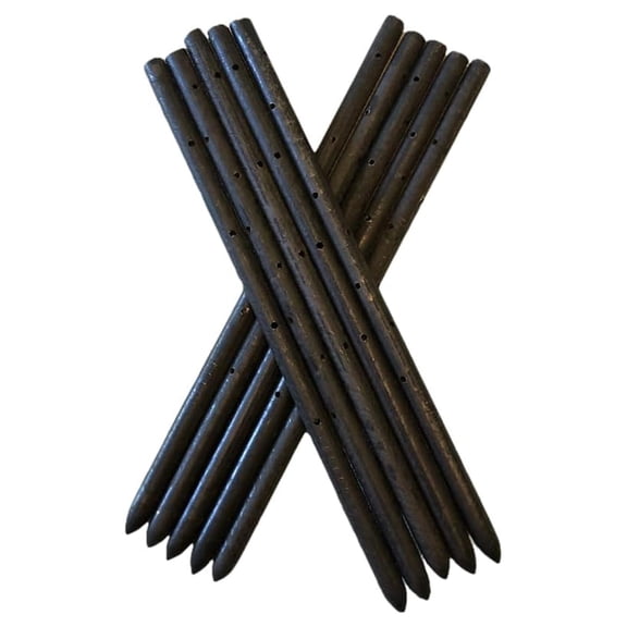 MCA 18" Round Steel Concrete Form Stakes (10 Pack) 3/4" Heavy-Duty Pointed with Holes for Construction, Landscaping, Garden, Anchoring