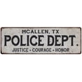 thumbnail image 1 of MCALLEN, TX POLICE DEPT. Home Decor Metal Sign Gift 6x18 206180012178, 1 of 1