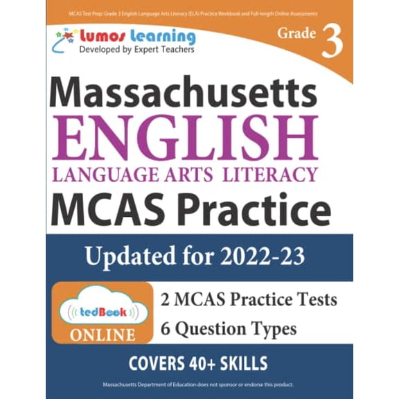 Pre-Owned MCAS Test Prep: Grade 3 English Language Arts Literacy (ELA) Practice Workbook and Full-length Online Assessments: Next Generation Massachusetts Comprehensive Assessment System