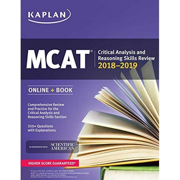 Pre-Owned MCAT Critical Analysis and Reasoning Skills Review 2018-2019: Online + Book (Kaplan Test Prep) (Paperback) 150622380X 9781506223803