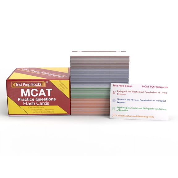 MCAT Practice Question Study Cards 2025-2026: MCAT Prep with Practice Test Questions [Full Color Cards]