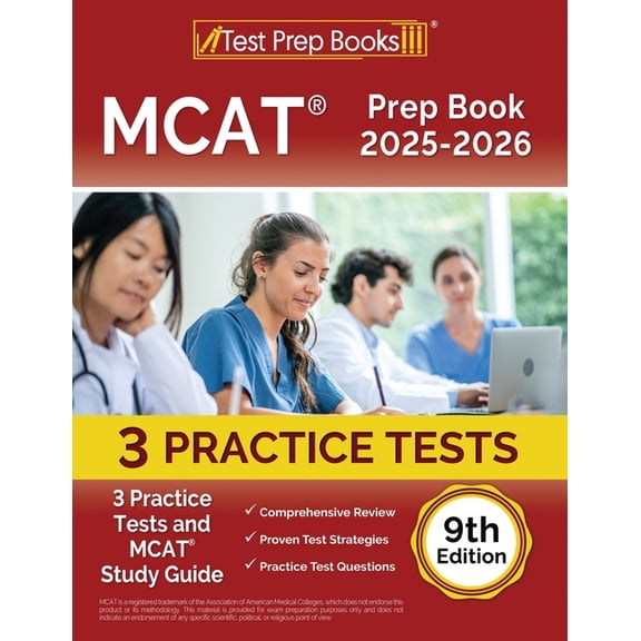 MCAT Prep Book 2025-2026: 3 Practice Tests and MCAT Study Guide [9th Edition], (Paperback)