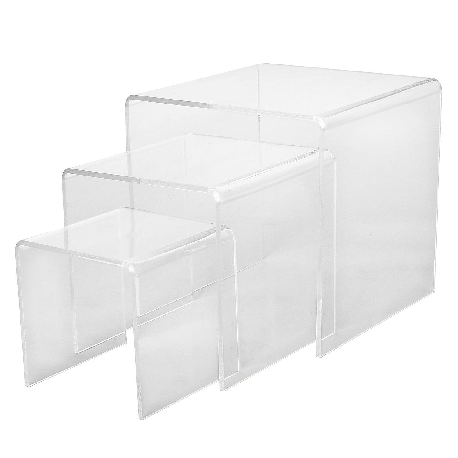 Clear Acrylic Countertop Display Risers Set of Three