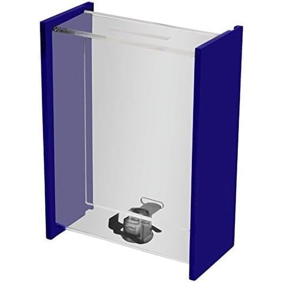 MCB Clear Charity Donation Box ,Ballot Box ,Ticket Boxes ,Collection Box , Tip Container - W/sliding Door & Display (Blue)