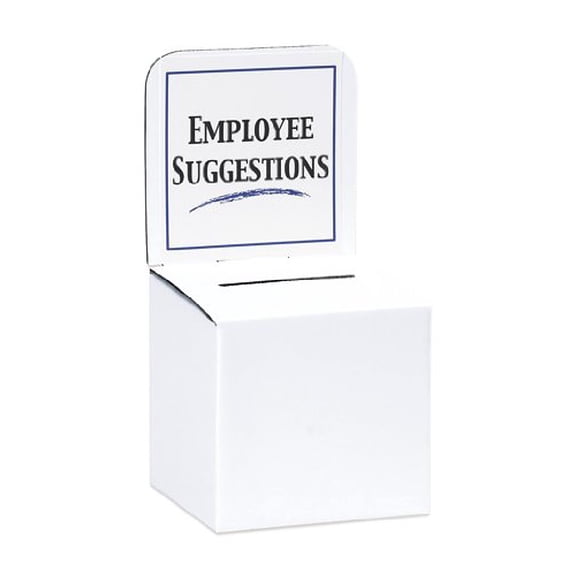 MCB Large Cardboard Box - Ballot Box - Suggestion Box - Raffle Box - Ticket Box - With Removable Header for Tabletop Use (White-5 Pack)