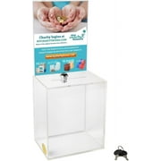MCB Large Donation Box - Ballot Box - Suggestion Box - Acrylic Box - Tip Box- With Large Display Area