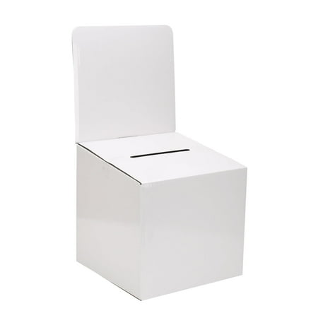 MCB RAFFLE TICKET CARDBOARD BOX-SUGGESTION AND COLLECTION BOX GREAT FOR COMMUNITY AND FUNDRAISING EVENTS (WHITE-5 PACK)