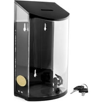 MCB - Rounded Acrylic Box - Charity Box - Donation Box - Collection Box - Tip Container - Kupat Tzedakah Black