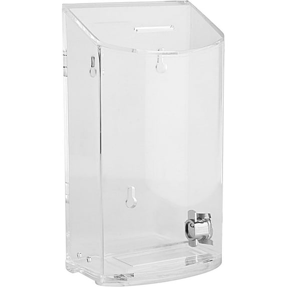 MCB - Rounded Acrylic Box - Charity Box - Donation Box - Collection Box - Tip Container - Kupat Tzedakah Clear
