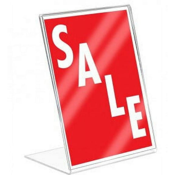 MCB Slant-Back Sign Holder Portrait-Style Ad Frame - 8.5 x 11-Inches , Clear,( Pack of 3 )